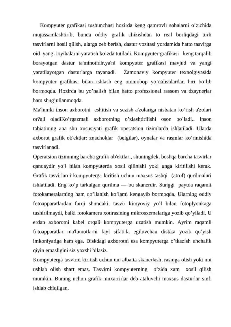 Kompyuter grafikasi va uning turlari 2
