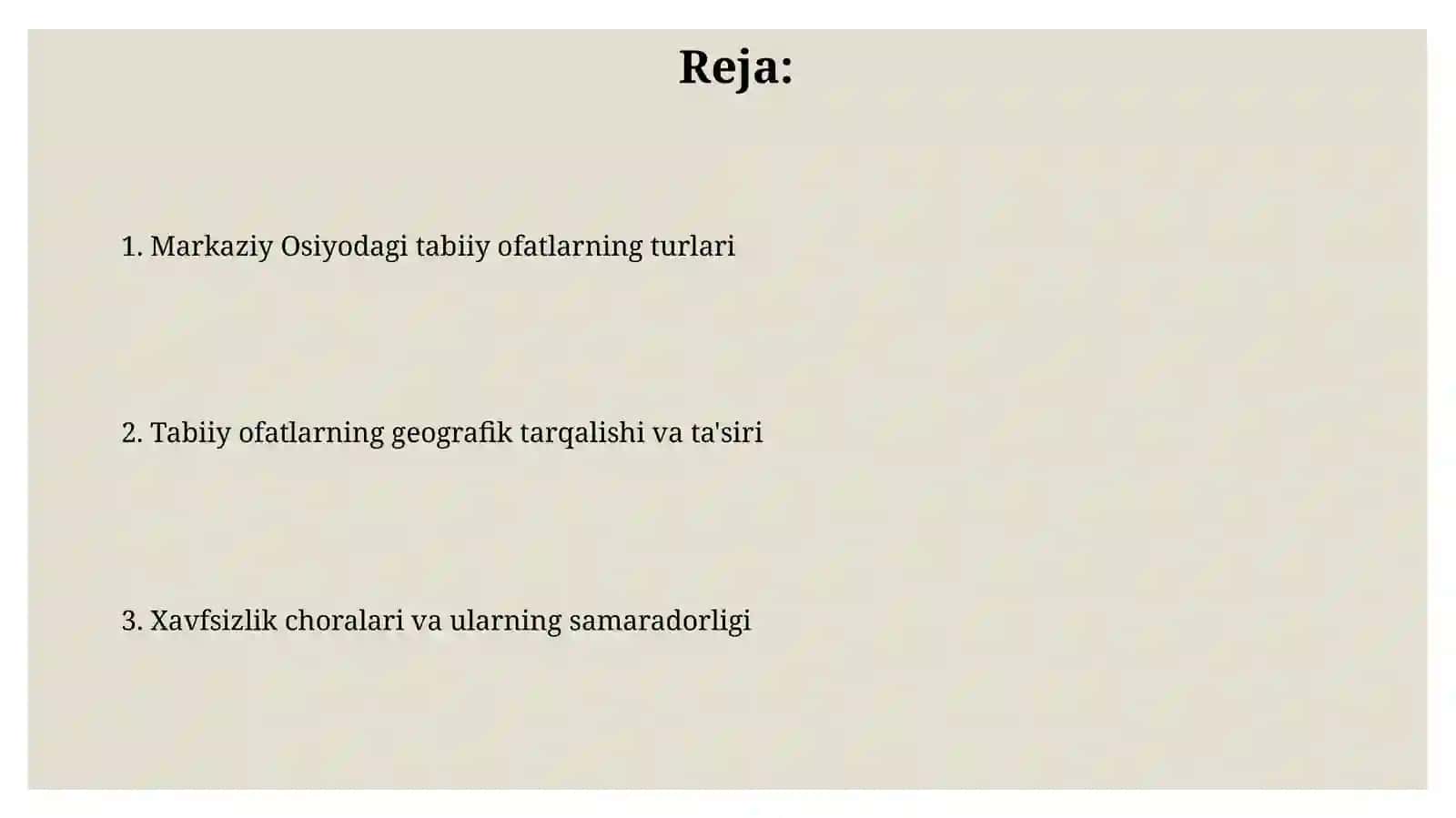 Markaziy Osiyoda bo'lishi mumkin bo'lgan tabiiy xavflar 2