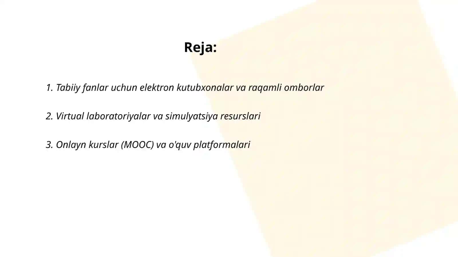 Tabiiy fanlar va texnologiyalarning elektron resurslari 2