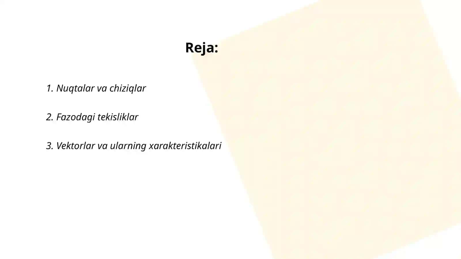 Tekislik geometriyasi 2