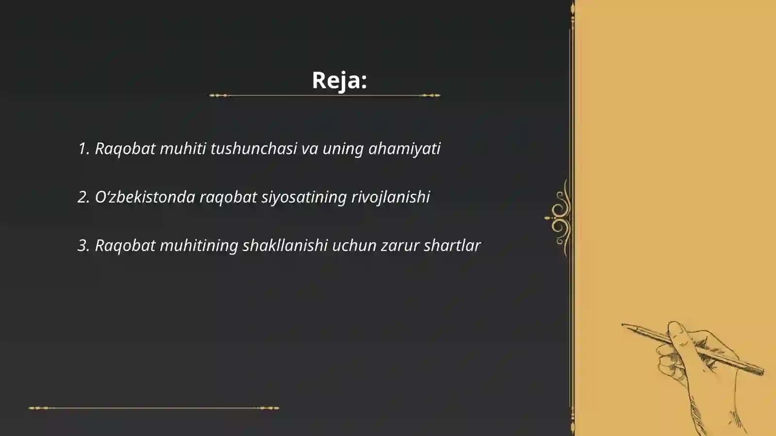 O‘ZBEKISTONDA RAQOBATCHILIK MUHITINING SHAKLLANISHI VA MONOPOLIYAGA QARSHI QONUNCHILIKNING KUCHAYTIRILISHINING AHAMIYATI 2