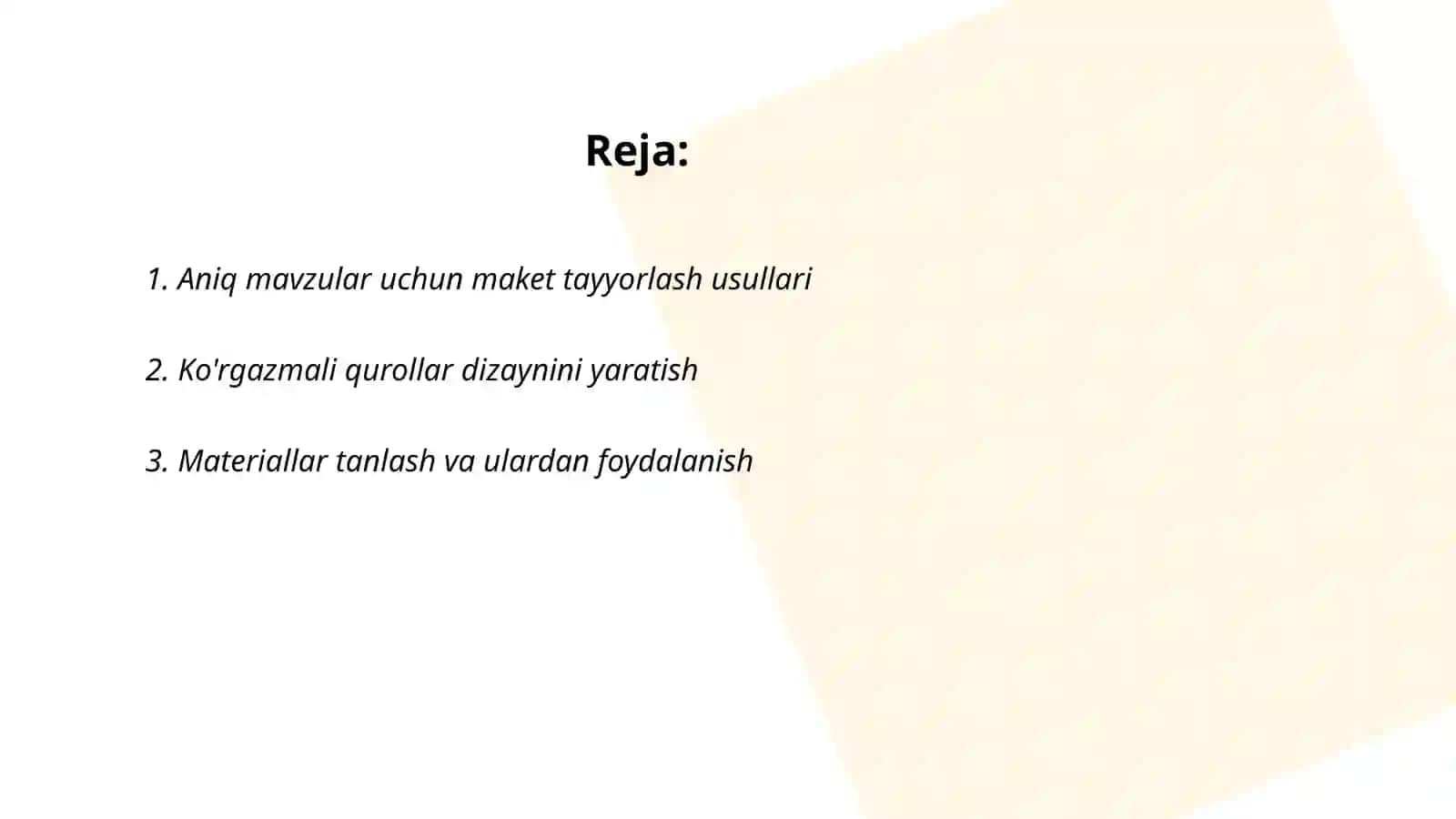 Aniq mavzularga moslab ko'rgazmali qurollar tayyorlash Usmonova Ra'noxon 2