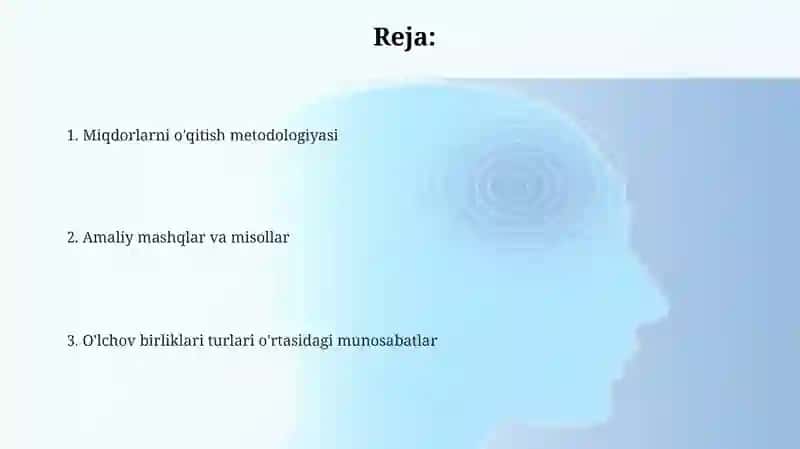 Miqdorlarni oʻqitish,oʻlchov birliklarlarining turlari orasidagi bogʻliqliklar metodikasi. 2