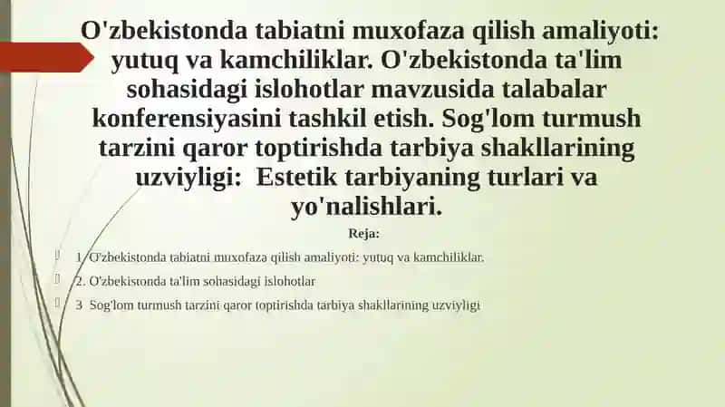 O'zbekistond tag'atni muxofaza qilish amaliyoti: yutuq va kamchiliklar 2