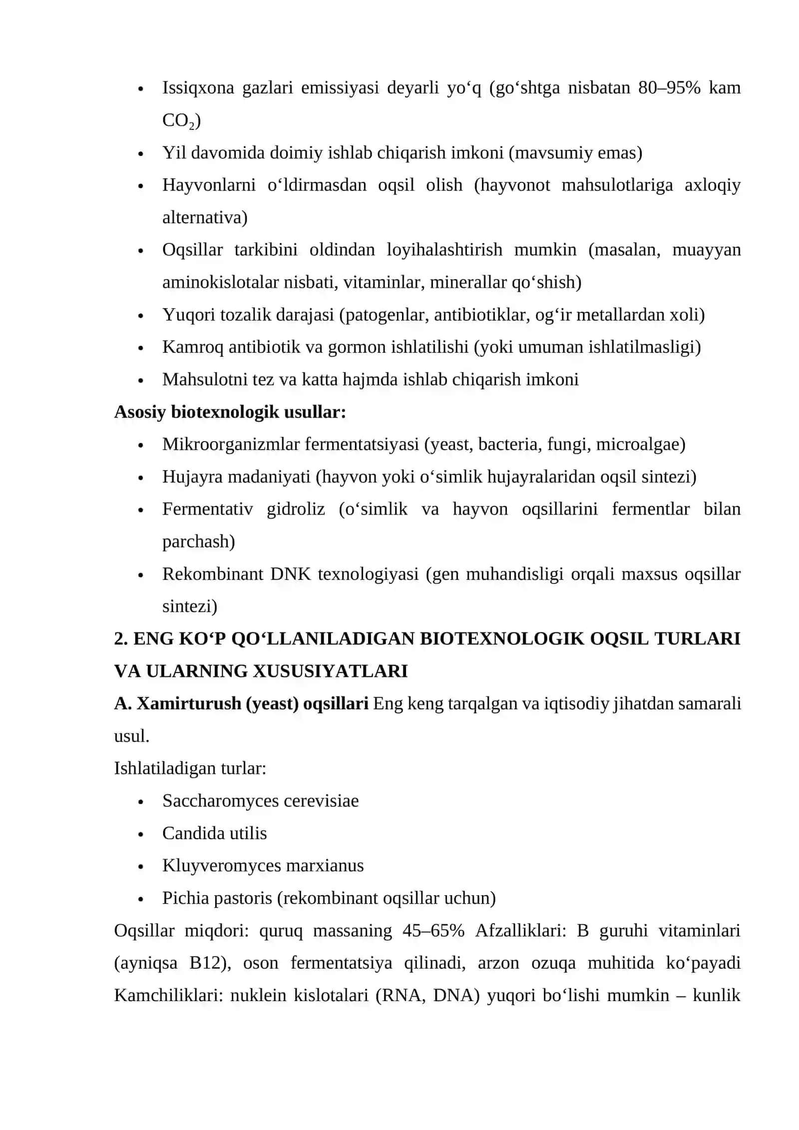 Biotexnologik usullar yordamida oziqa mahsulotlari uchun ishlatiladigan oqsillar olish 2