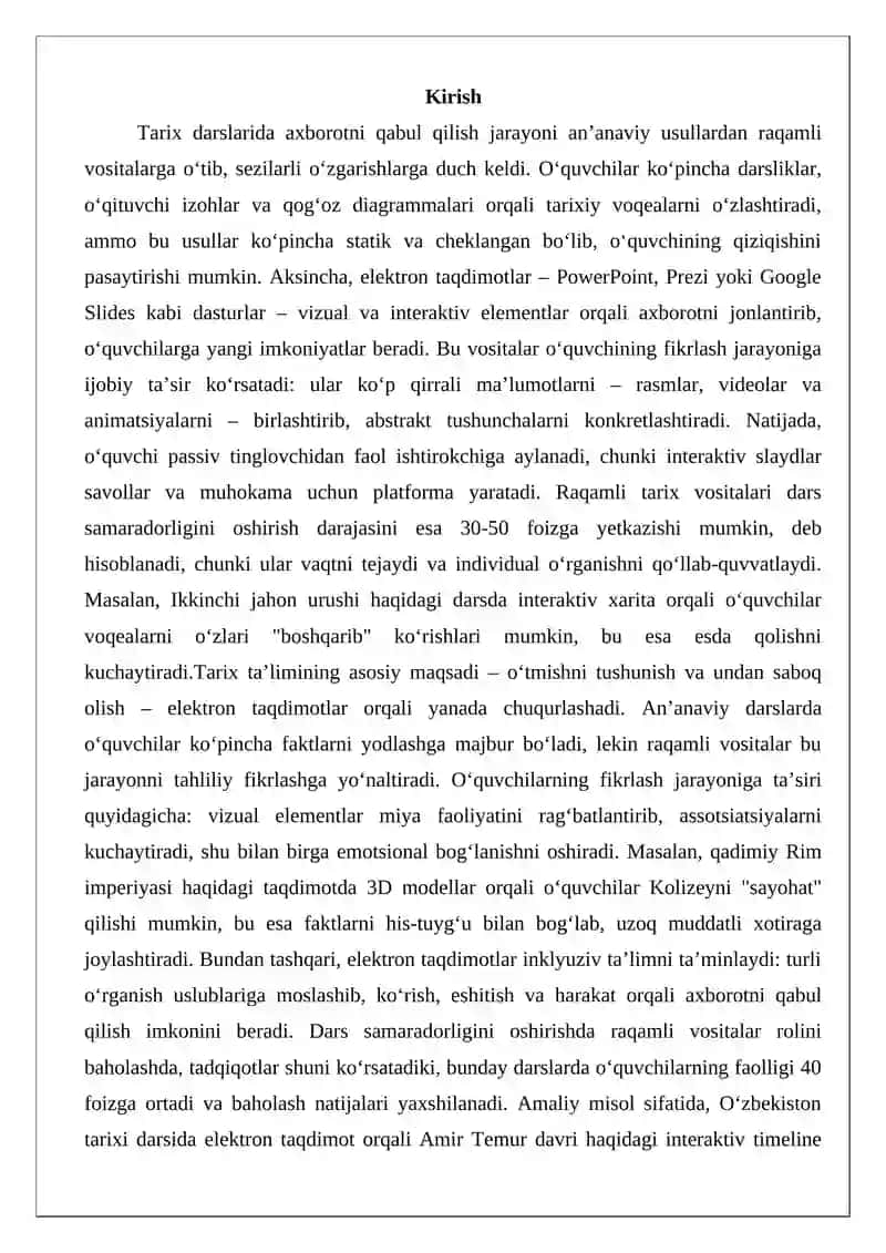 Tarix ta’limida elektron taqdimot ahamiyati 2
