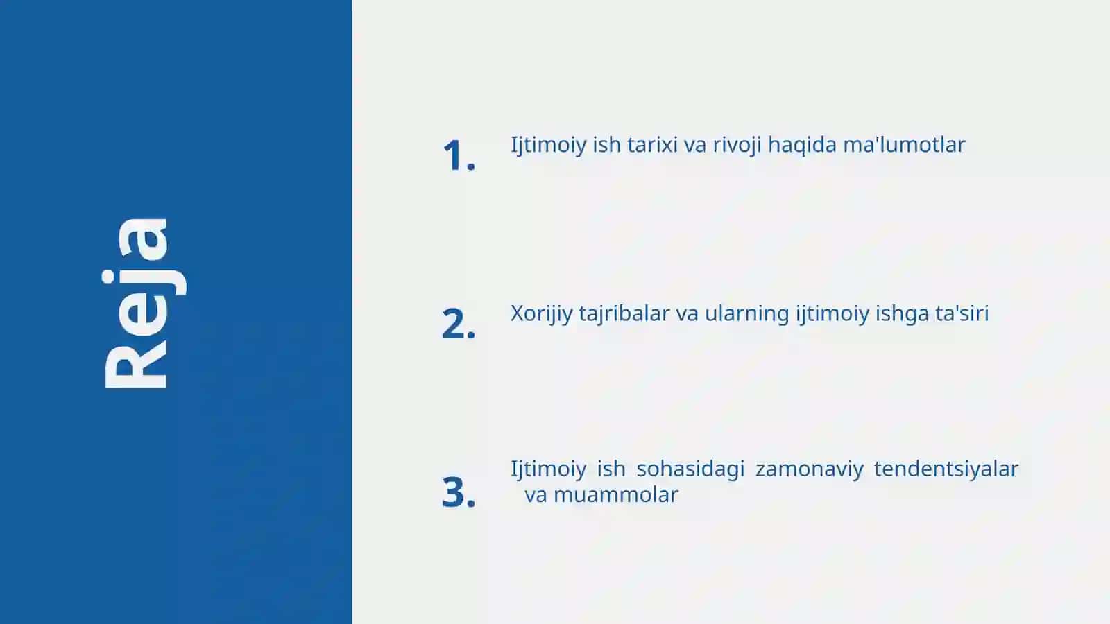 Ijtimoiy ish tarixi va xorijiy tajriba o‘quv fani sifatida 2
