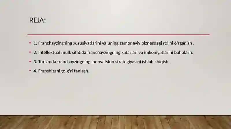 Franchayzing xususiyatlari va uning zamonaviy biznesdagi roli 2