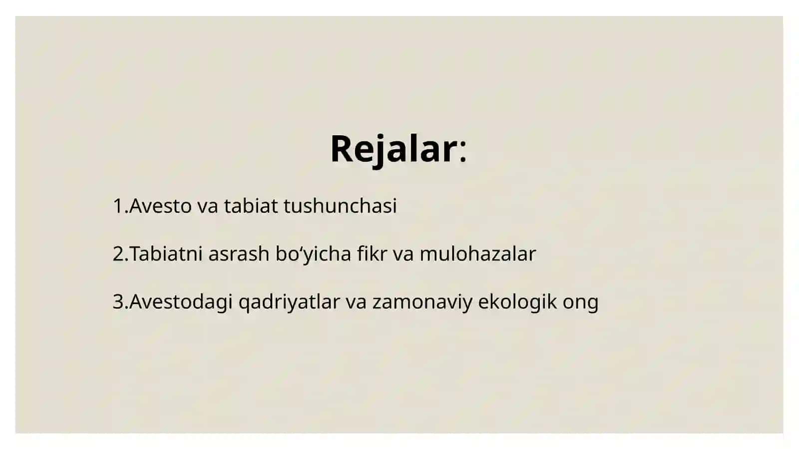 Avestoda tabiatni asrash haqida fikr va mulohazalar 2