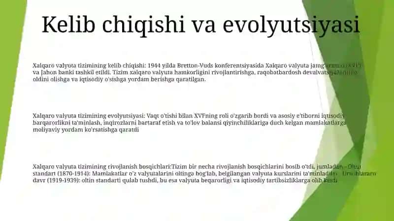 Xalqaro Valyuta Tizimining Rivojlanish Bosqichlari 2