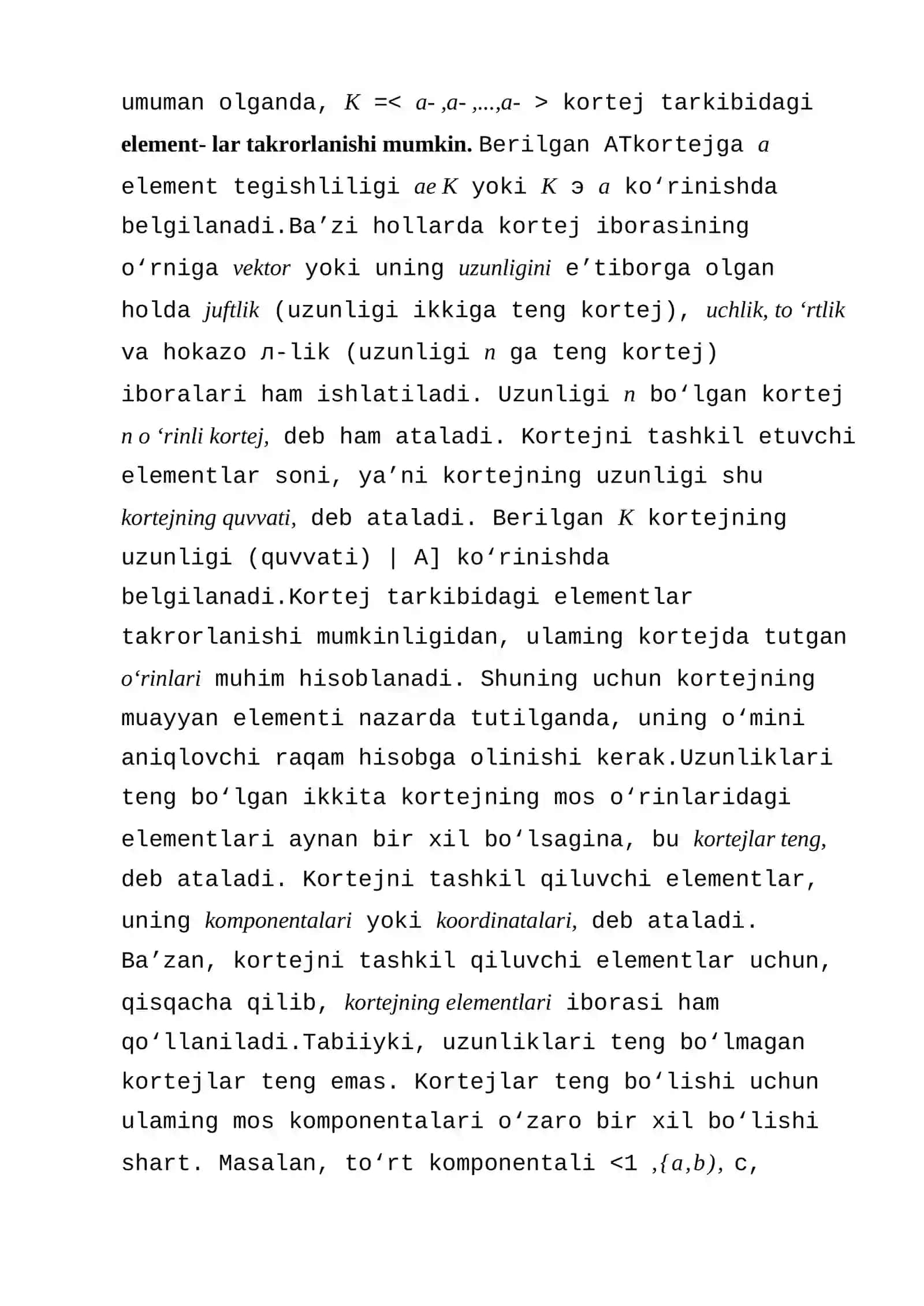 Kortej tushunchasining mohiyati nimadan iborat? 2