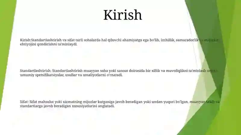 Standartlashtirish Va Sifat 2
