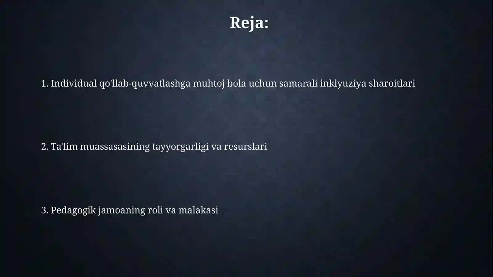 Samarali inkluyuziya sharoitlari 2