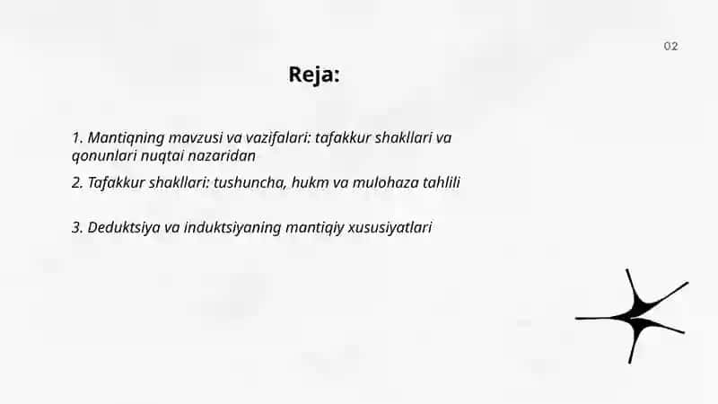 Mantiq tafakkur shakllari va qonunlarini o'rganuvchi fan sohasi sifatida 2