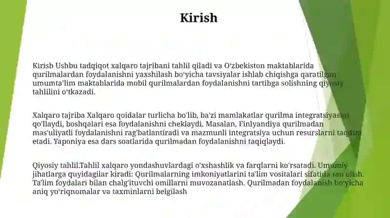 Umumiy O‘Rta Ta'Lim Maktablarida O‘Quvchilarning Mobil Aloqa Vositalaridan Foydalanishni Tartibli Va Samarali Tashkil Etishda Xorij Tajribasi Va Qiyosiy Tahlil 2