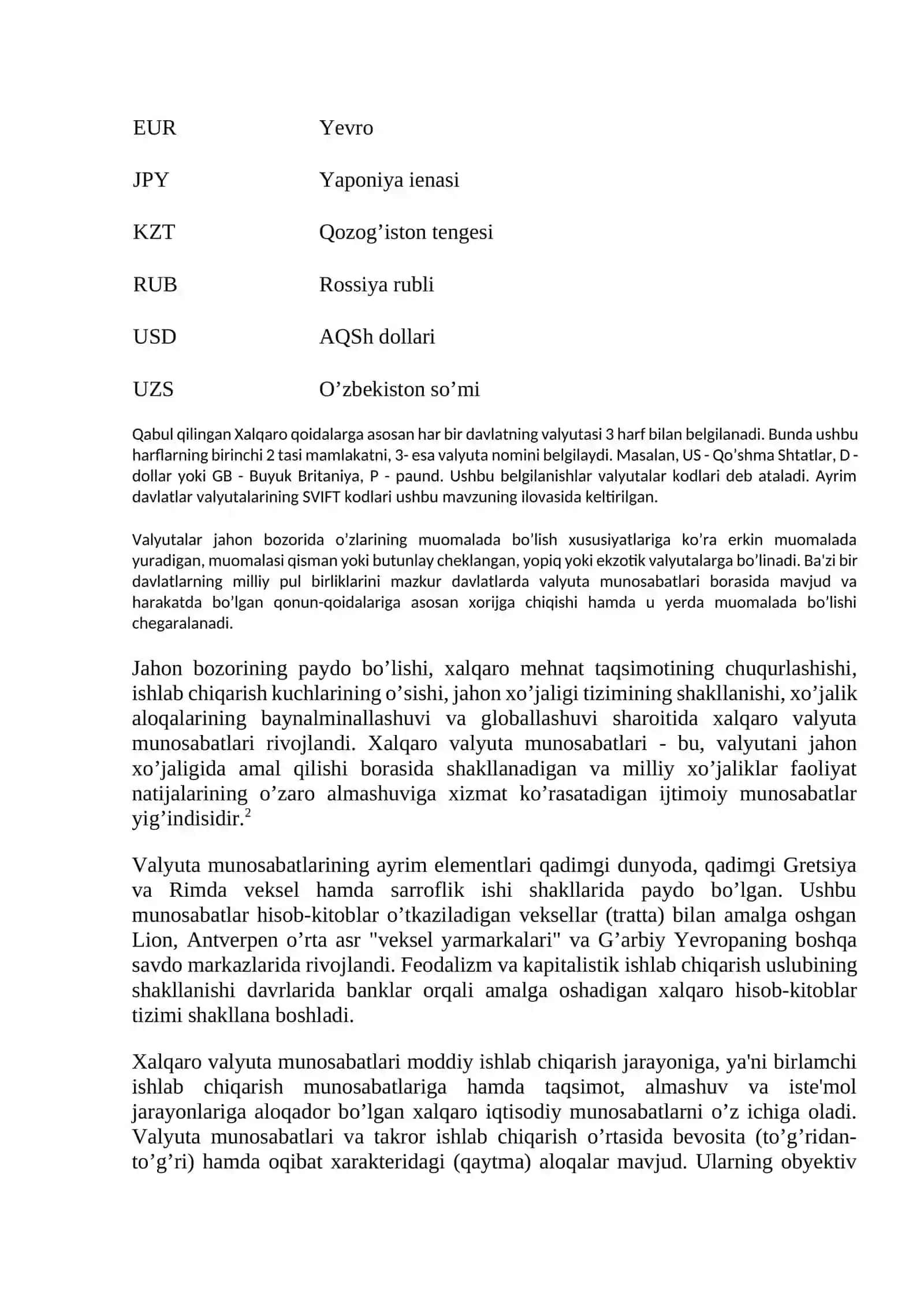Xаlqаro vаlyutа munosаbаtlаri 2