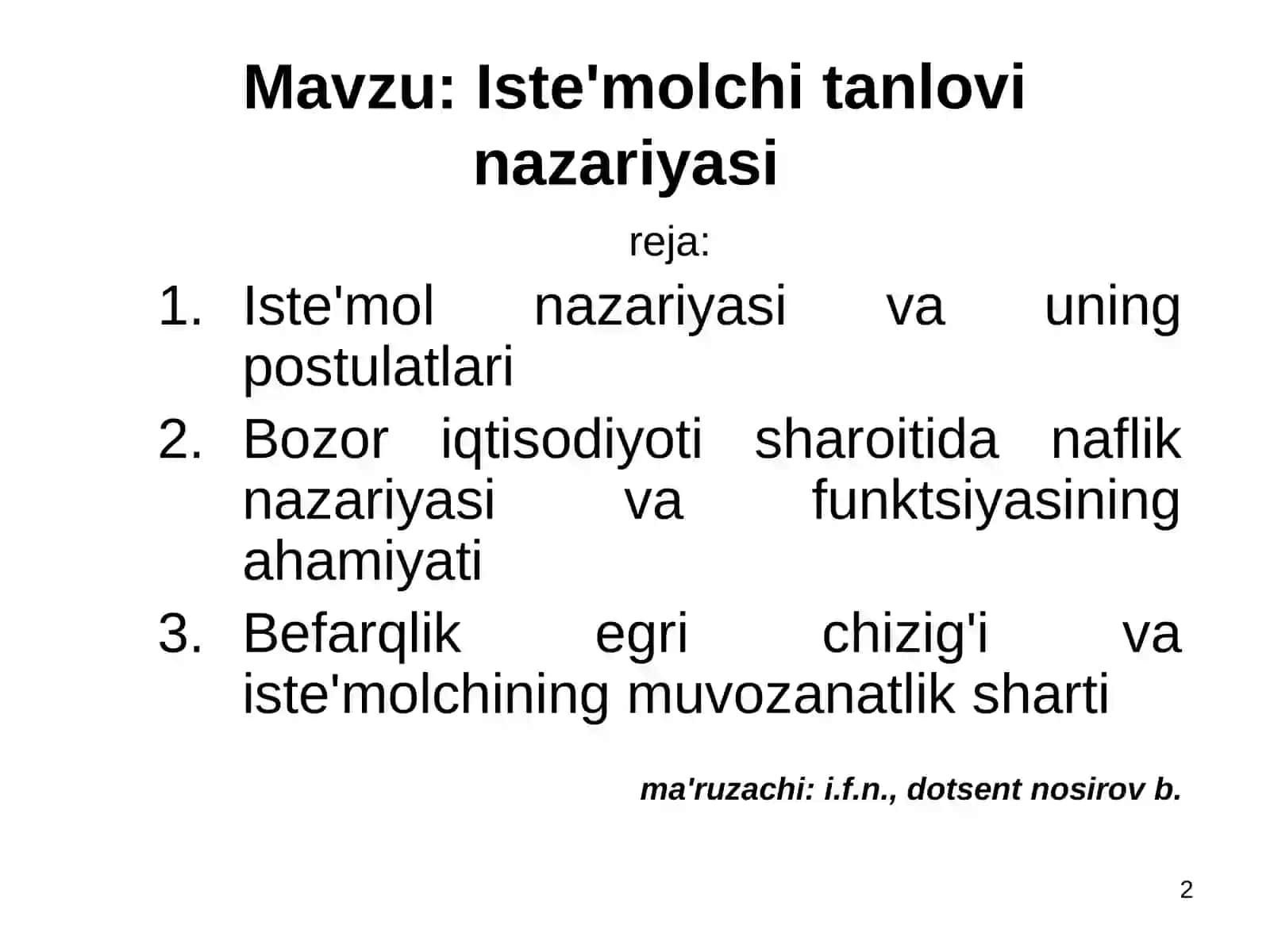 Iste'molchitanlovinazariyasi 2