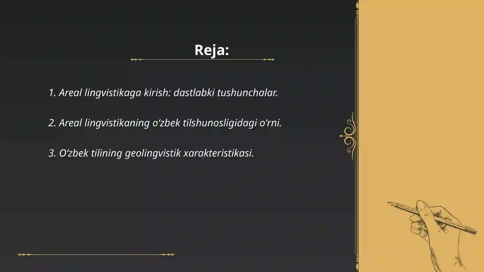 Areal lingvistikaning oʻzbek tilshunosligidagi oʻrni xususida 2