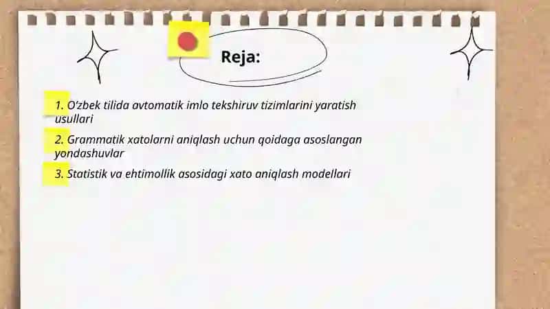 Kompyuter lingvistikasining avtomatik tahrir yo‘nalishi: Matn tahrirlashda avtomatik imlo va grammatika tekshiruvi usullari 2