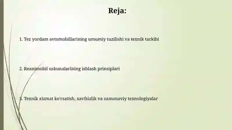 Ambulans vositalari va reanimobil jihozlari: Toliq texnik tarkibi, ishlash prinsiplari 2