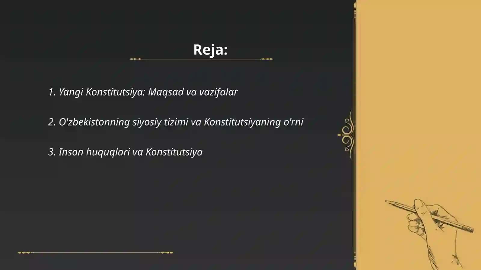 Yangi Konstitutsiya: Maqsad va vazifalar 2