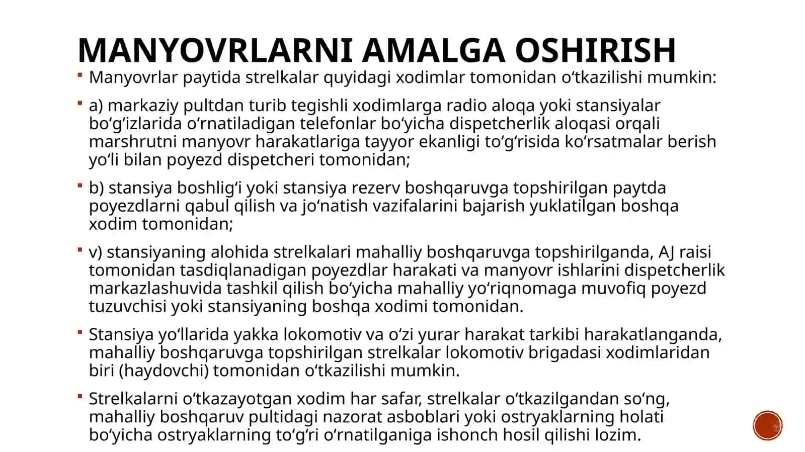 Temir Yo‘l Uchastkalari va Yo‘nalishlari Ishini Boshqarish Texnologiyasi 2