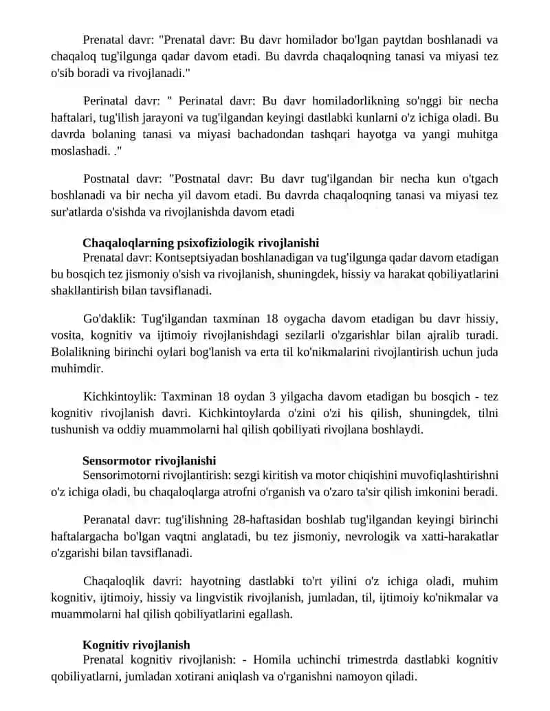 Peranatal Va Chaqaloqlik Davrida Psixofiziologik Rivojlanishga Xos Xususiyatlar 2