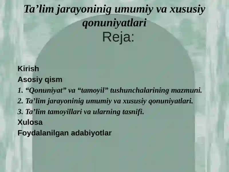 Umumtaʼlim maktablari dars tarbiyasi fanini oʻqitish metodikasi 2
