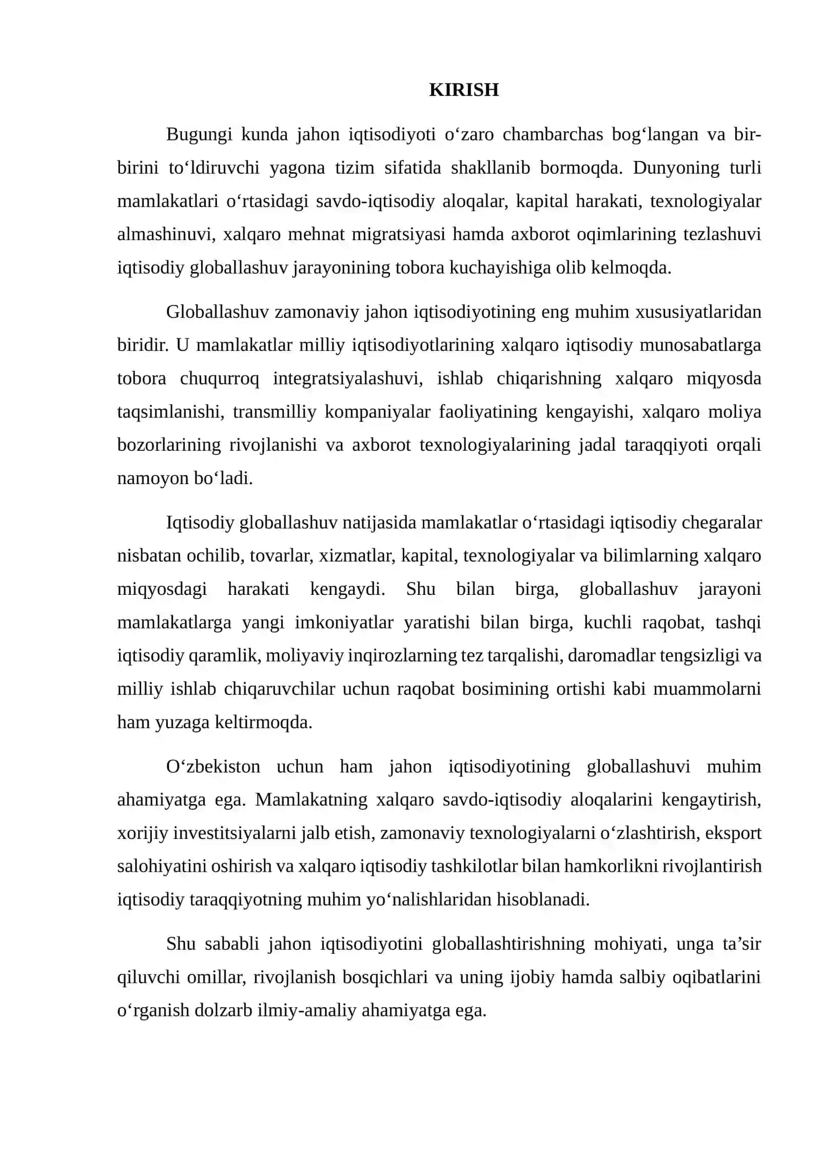 Jahon Iqtisodiyotini Globallashtirish Omillari va Rivojlanish Bosqichlari 2