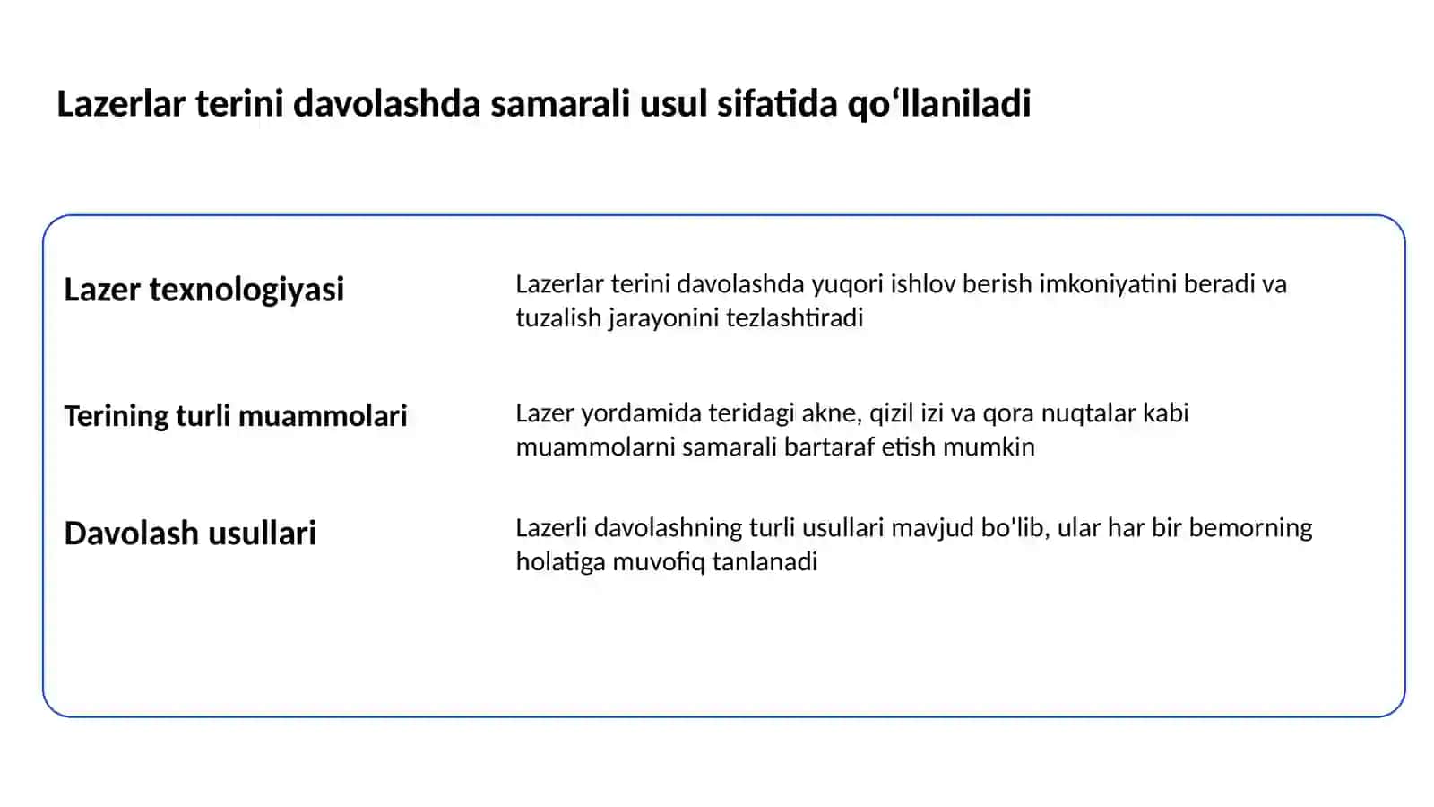 Lazerning Tibbiyotda Qoʻllanilishi 2