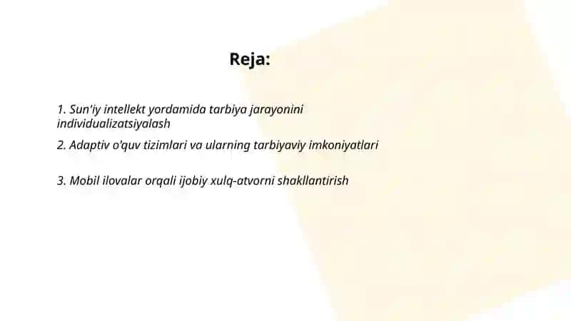 Tarbiya jarayonini amalga oshirishda innovatsion texnologiyalardan foydalanish 2