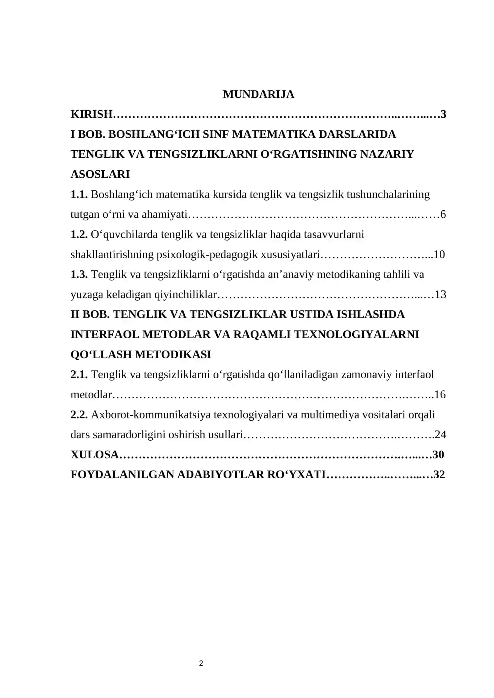 Tengliklar va tengsizliklar ustida ishlashni oʻrgatishda interfaol metodlardan foydalanish metodikasi 2