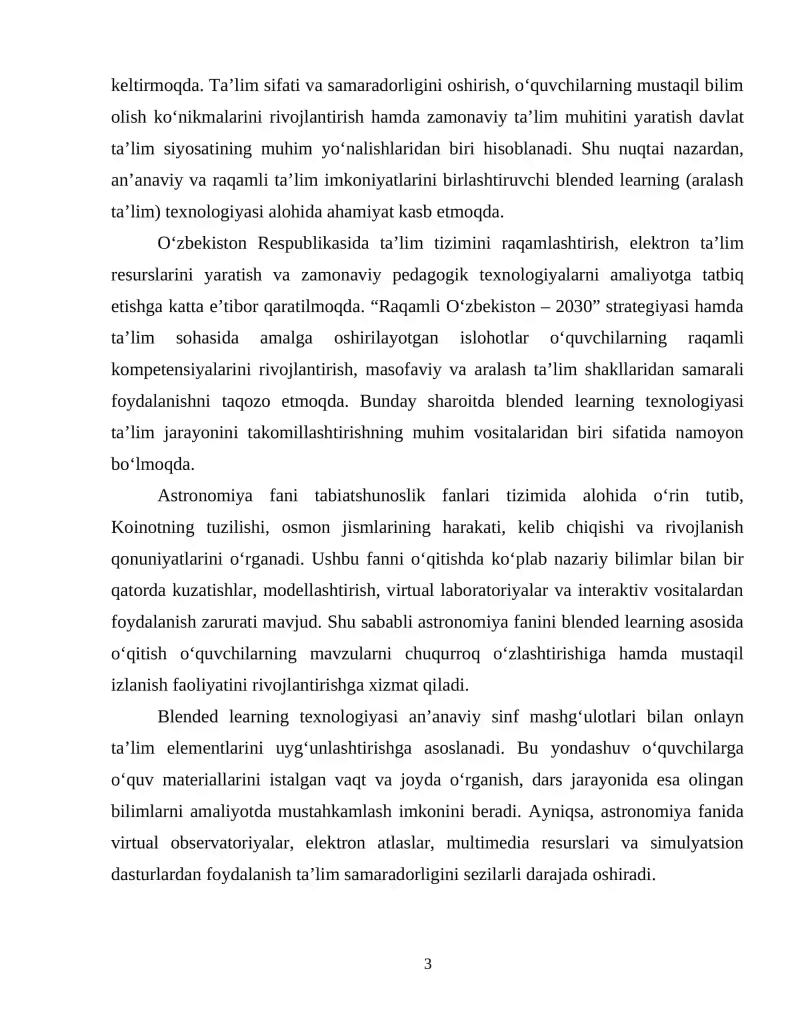 ASTRANOMIYA FANINI BLENDED LEARNING ASOSIDA O‘QITISH 2