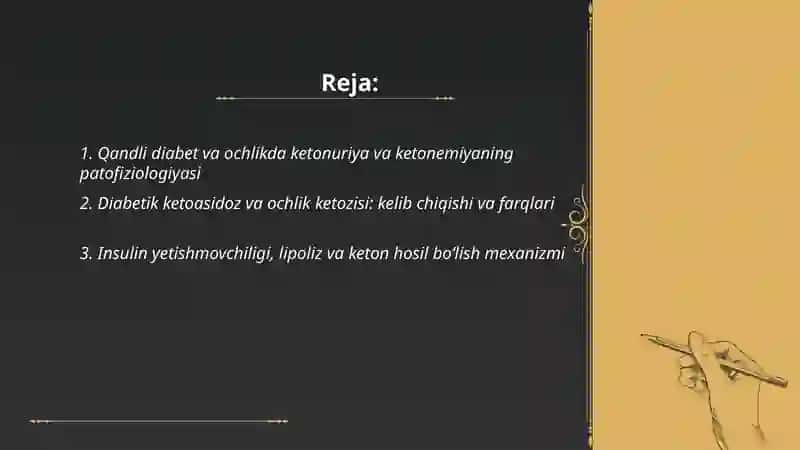 Qandli diabet va ochlikda ketonuriya va ketonemiya 2