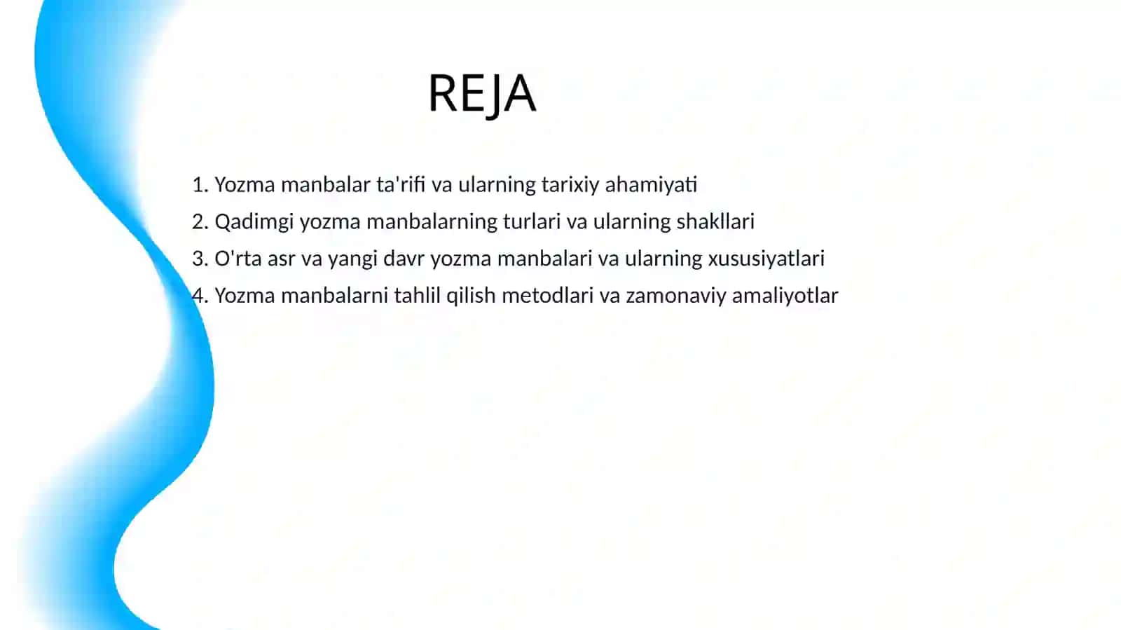 YOZMA MANBALARNING ASOSIY XILLARI 2