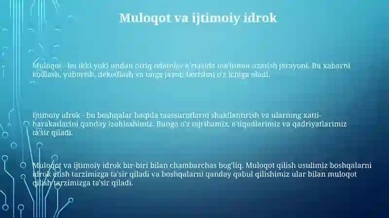 Muloqot Va Shaxslararo Munosabatlar Ijtimoiy Psixalogiyaning Mavzuidir 2