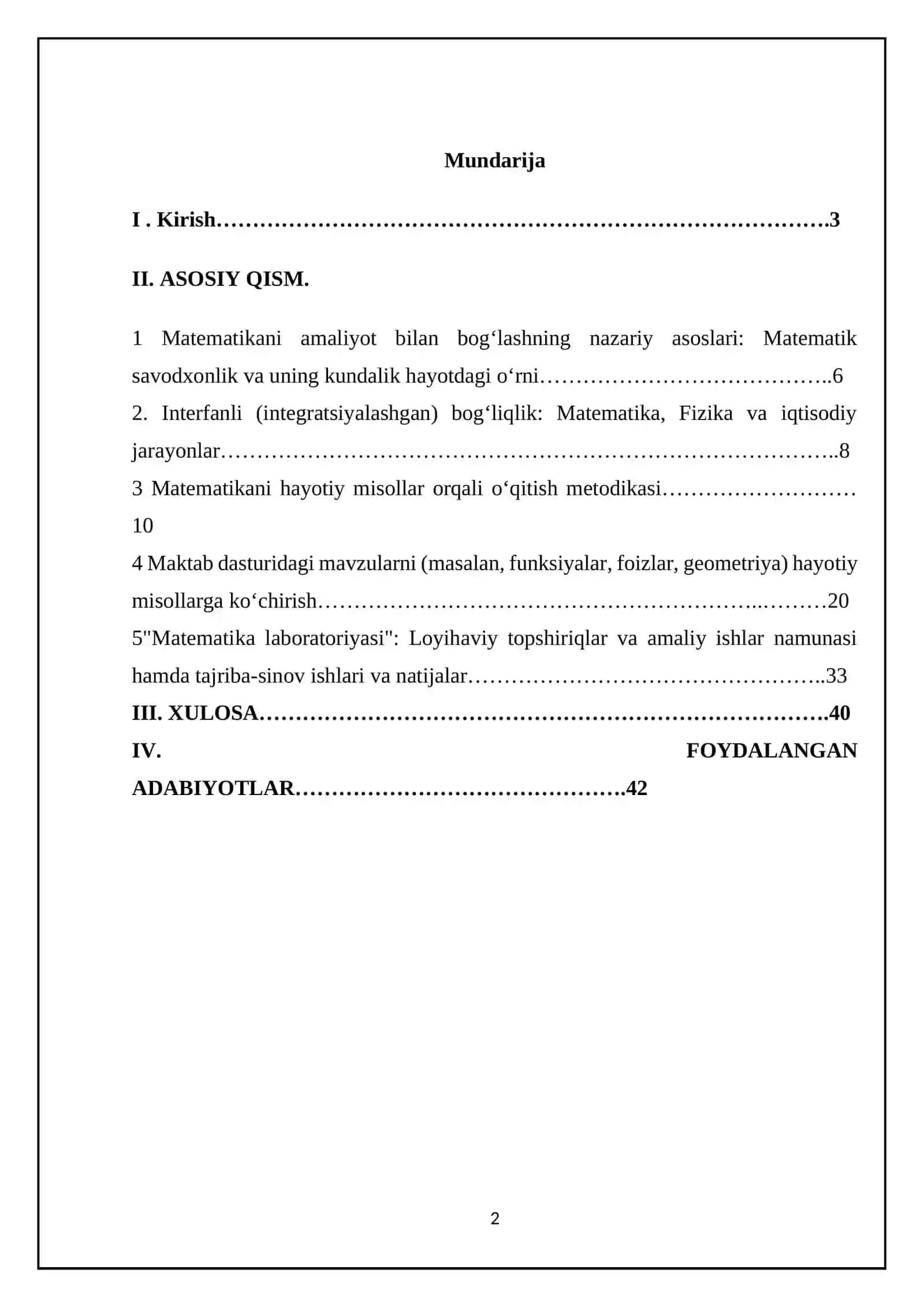 Matematikani hayot bilan bog‘lab o‘rgatish 2