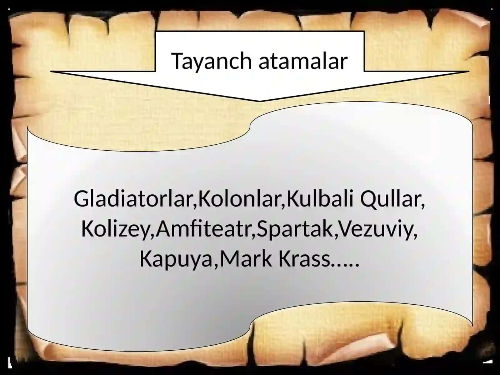 "Qullar va gladiatorlar" darslik 2
