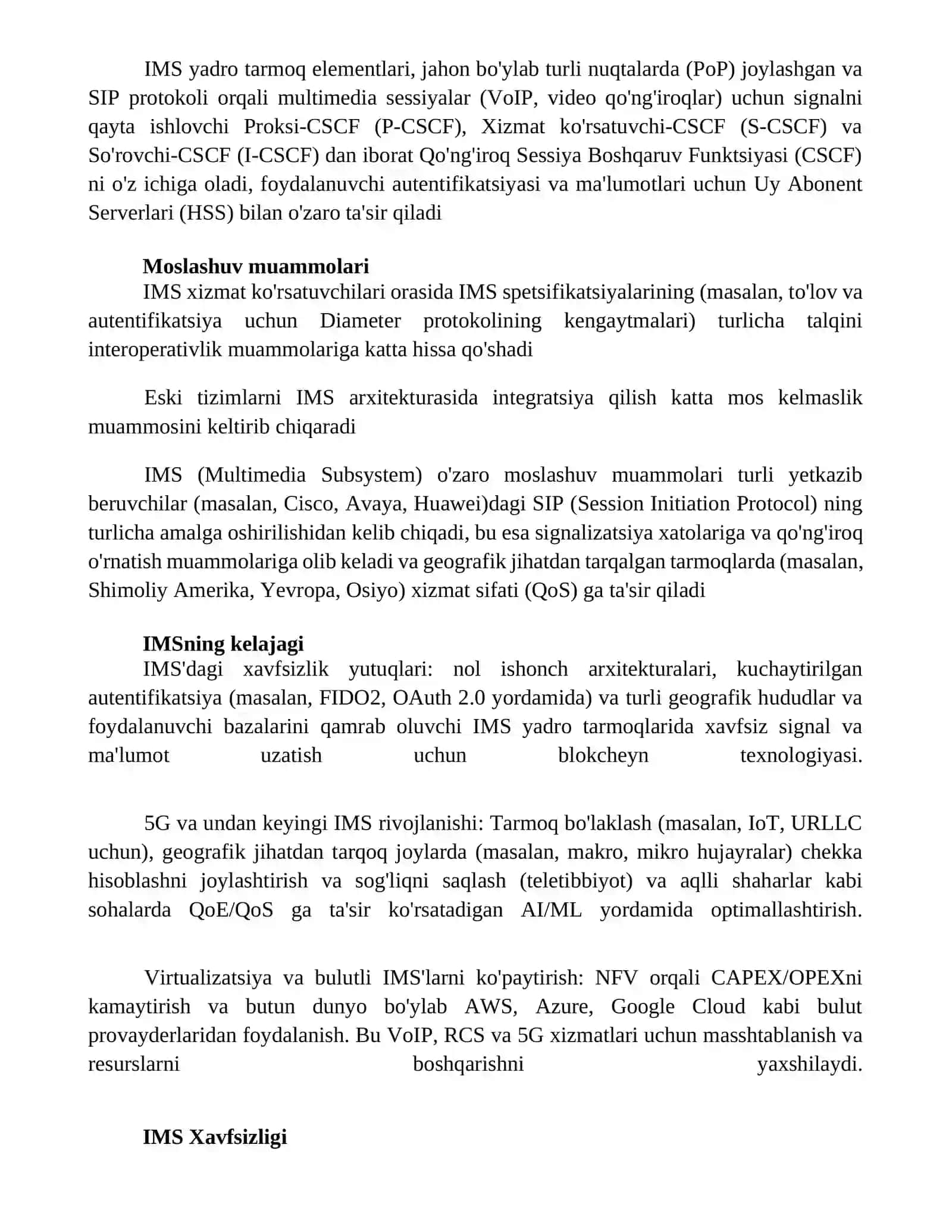 IP ga yo'naltirilgan multimedia tizim osti - IMS 2