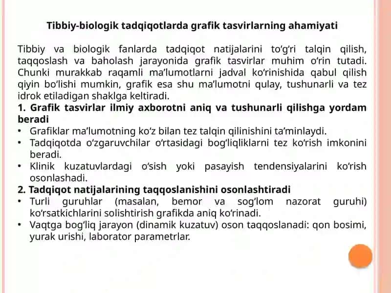 Tibbiy - Biologik Tadqiqotlarda Grafik Tasvirlar 2