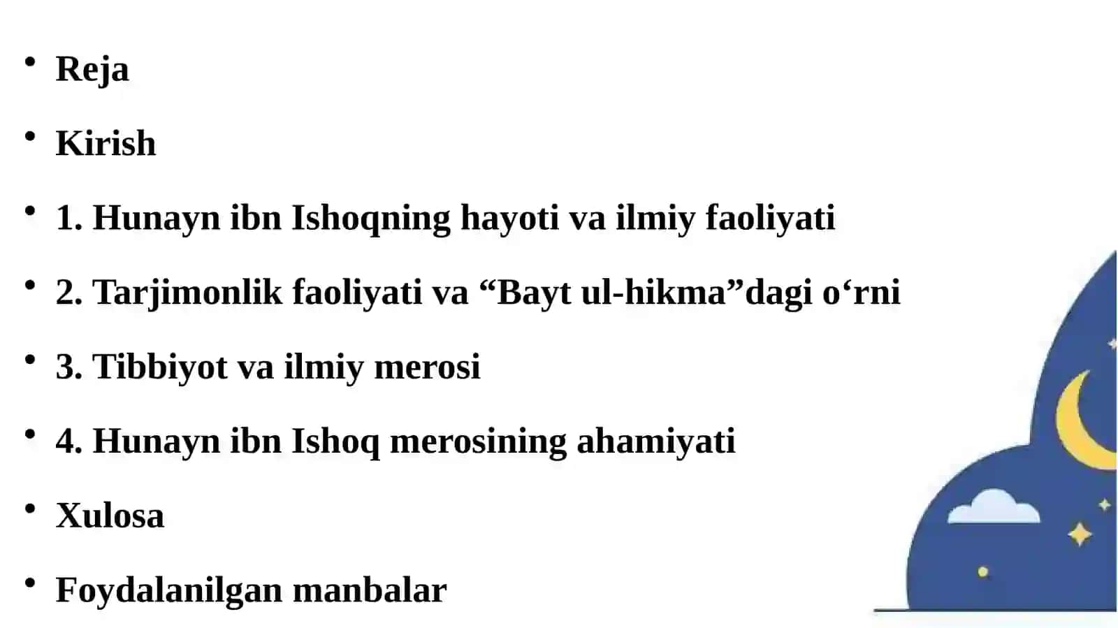 Hunayn ibn Ishoq(809-877)ning Bayt al-hikmadagi ilmiy faoliyati 2