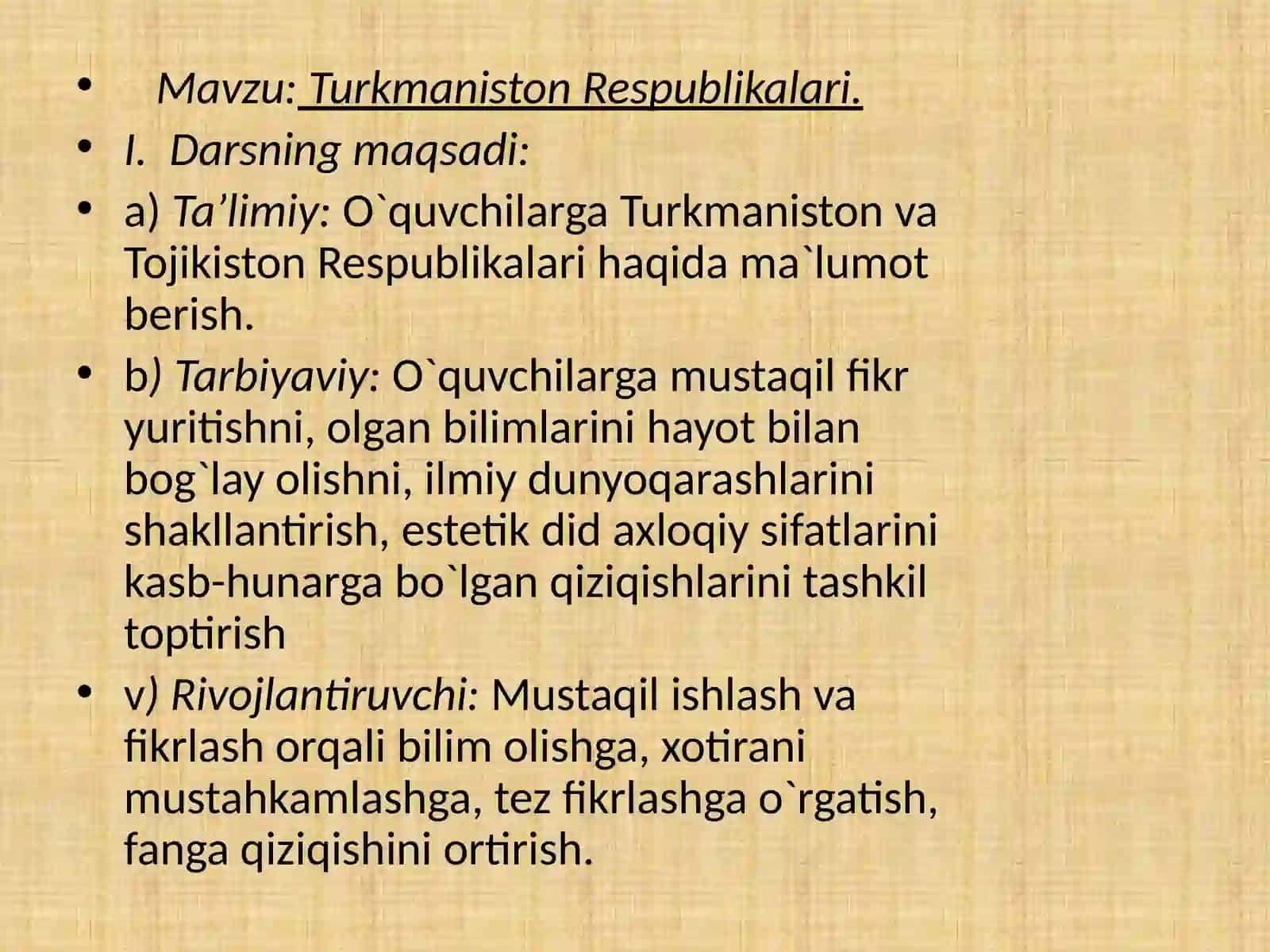 Geografiya fanidan 1 soatlik ochiq dars ishlanmasi 2