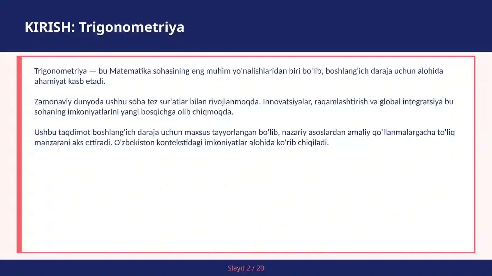 TRIGONOMETRIYA 2