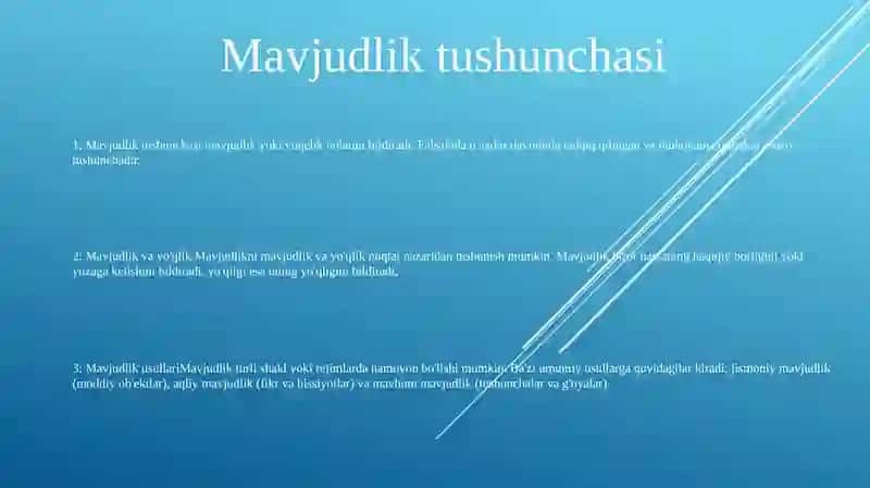 Borliq Mavjudligining Usuli Va Shakllari 2