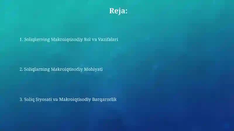 SOLIQLARNING MAKROIQTISODIY MOHIYATI VA ROLI 2