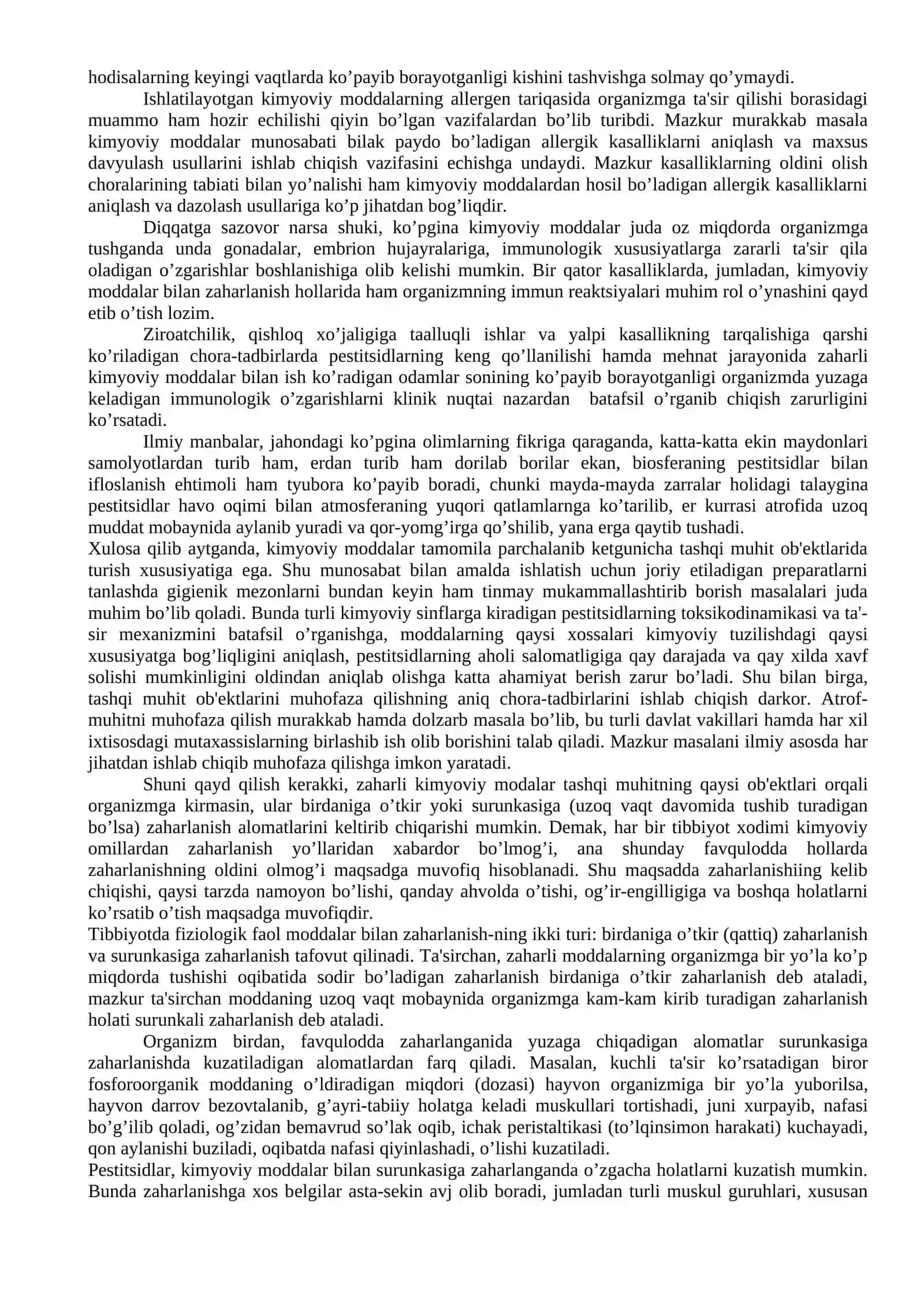 Kimyoviy modldalarning organizmga ta'sir qilish mеxanizmi 2