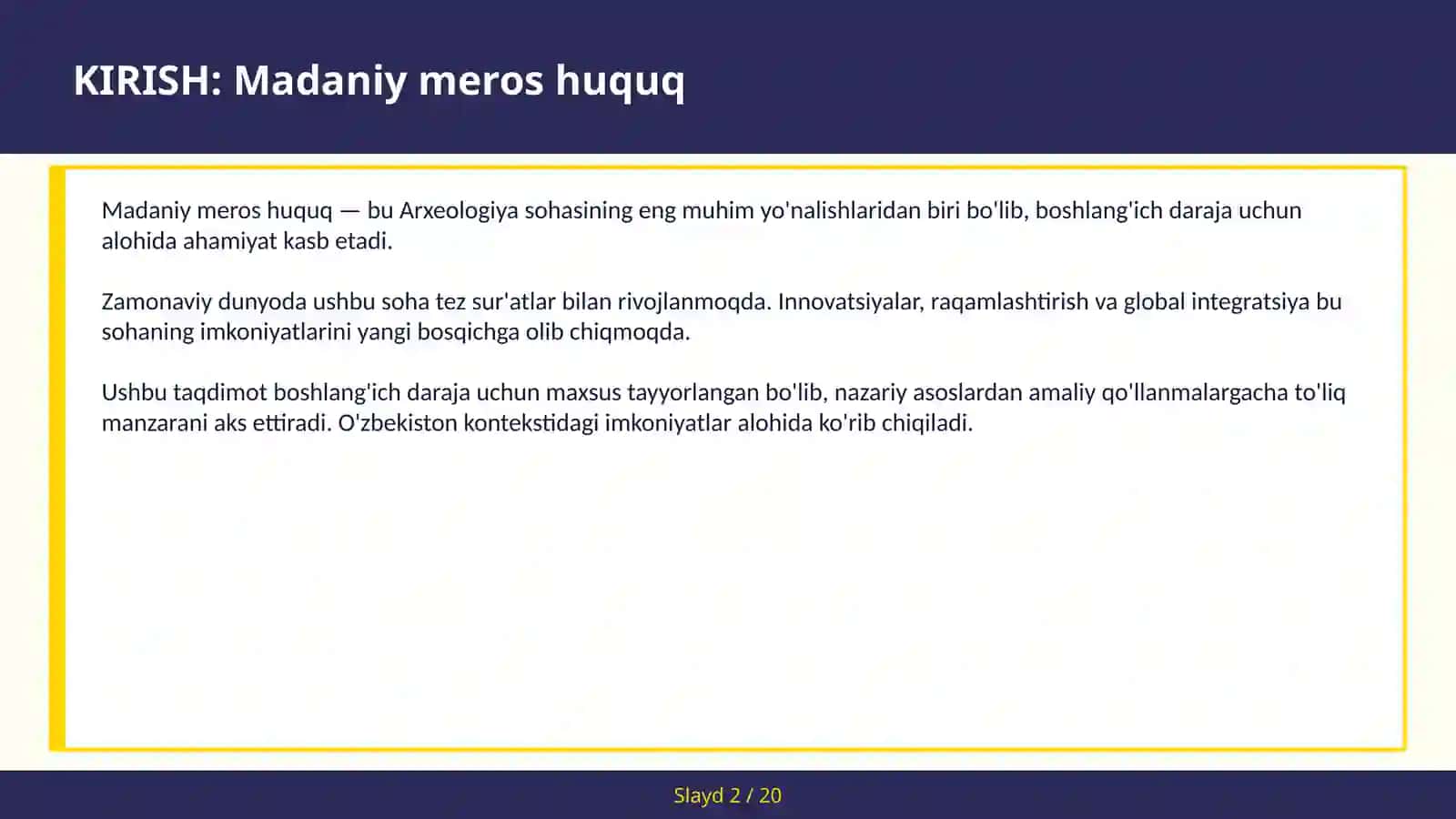 Madaniy Meros Huquq 2