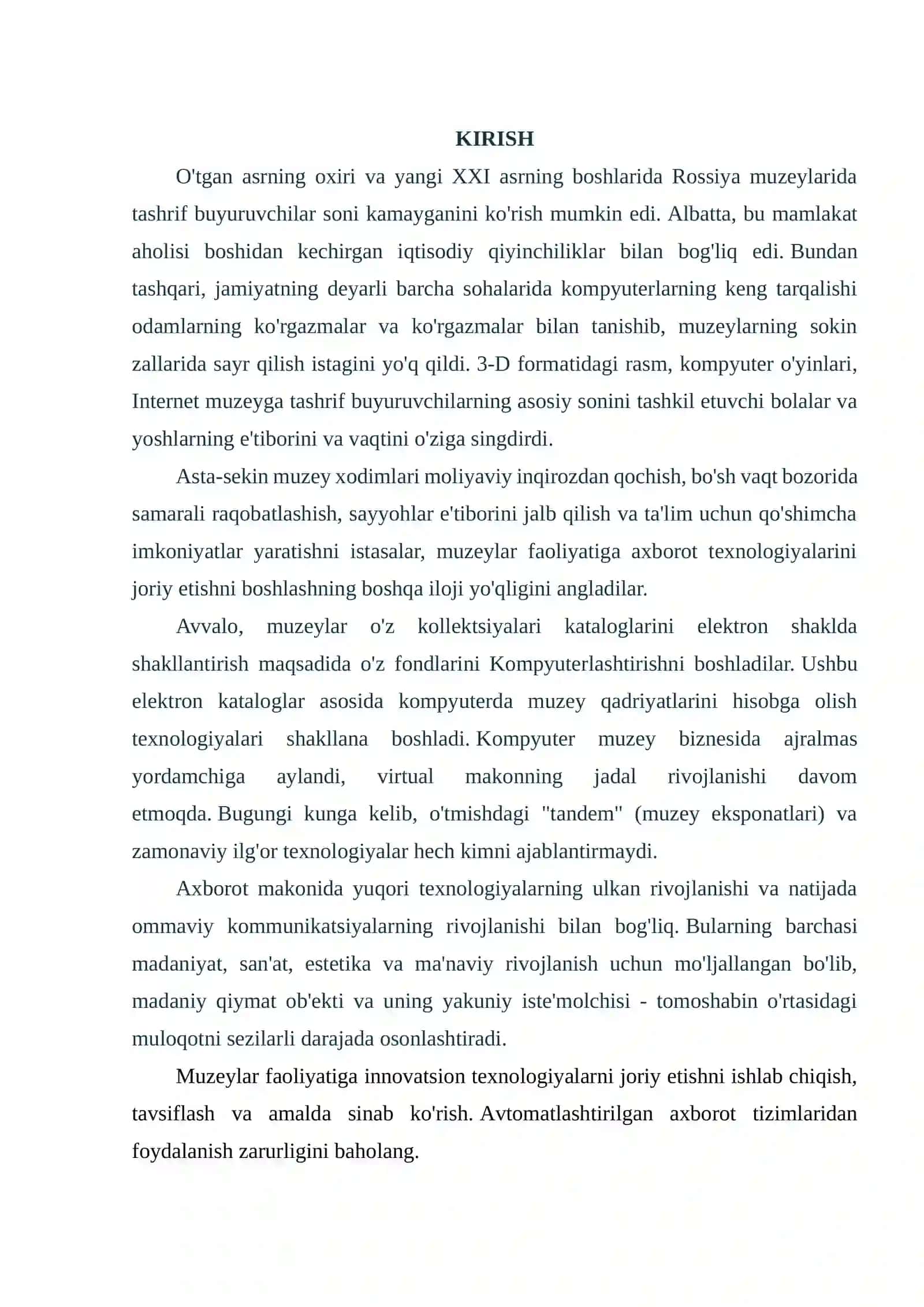 MUZIYLAR FAOLIYATIDA ZAMONAVIY TEXNOLOGIYALARDAN FOYDALANISH 2