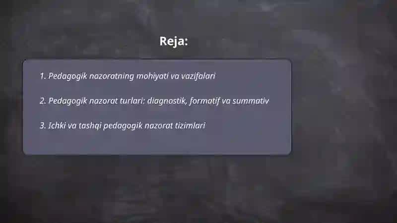 Pedagogik nazorat 2
