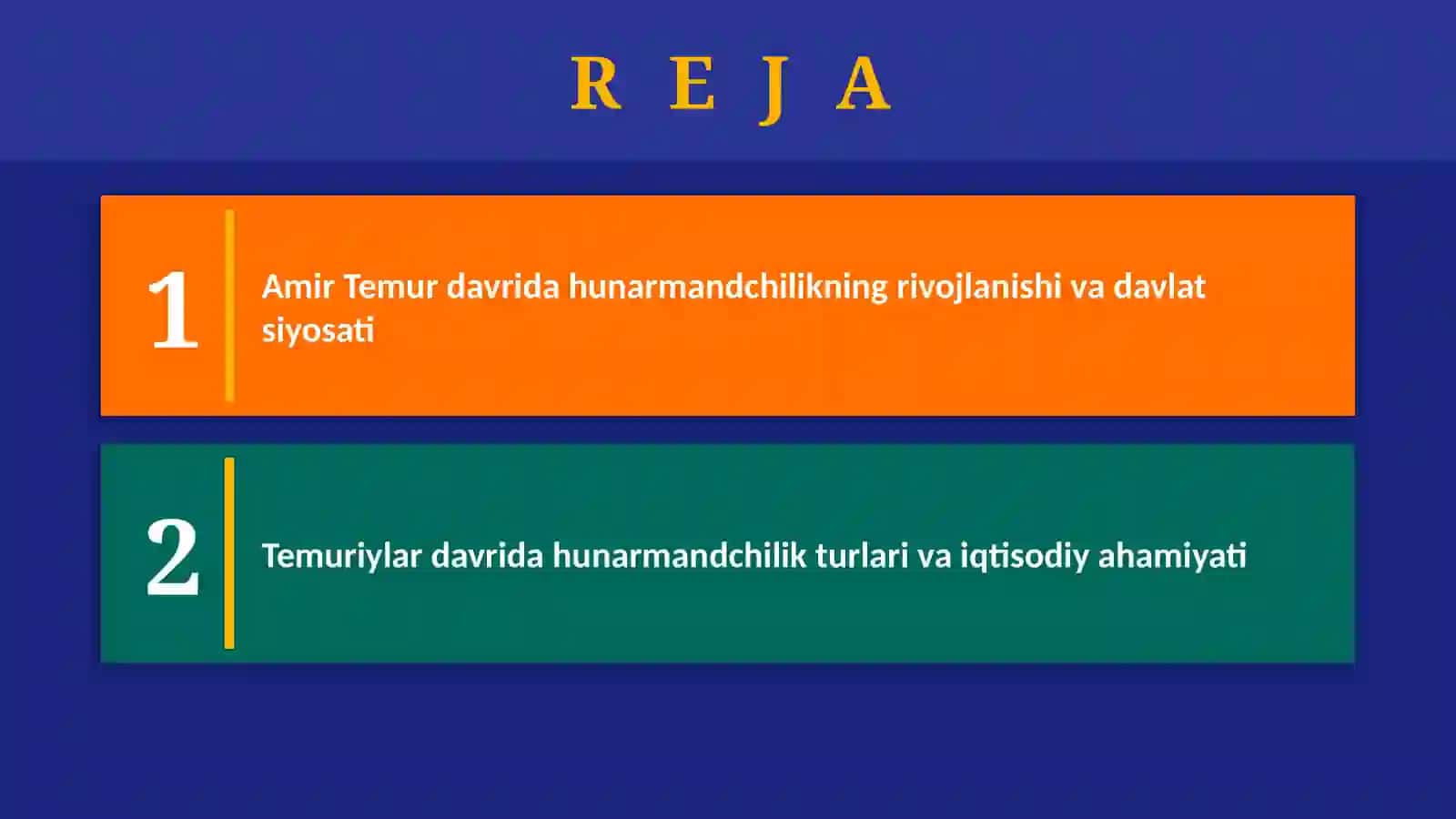 AMIR TEMUR VA TEMURIYLAR DAVRIDA HUNARMANDCHILIK 2